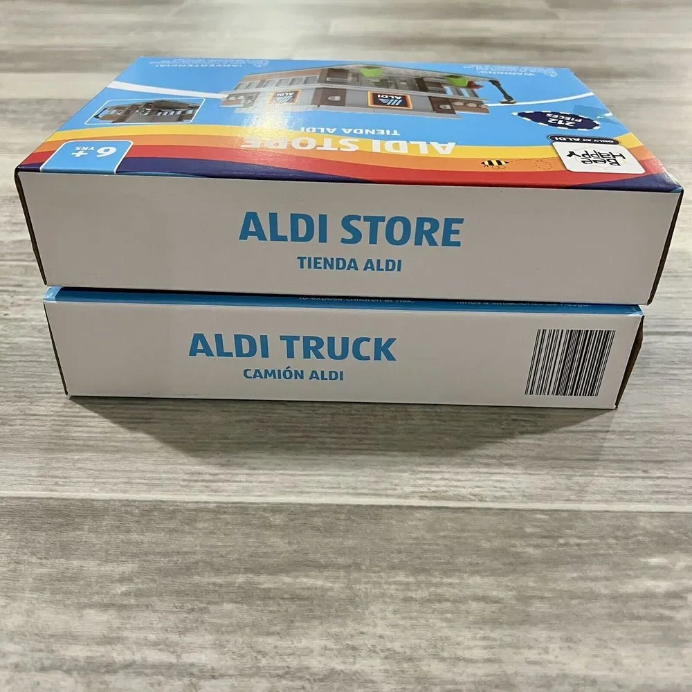 Bee Happy Aldi Truck and Aldi Store Brick Building Sets Lot‎